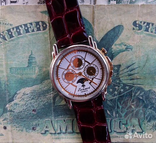 Швейцарские часы Zenart Chronograph Geneve лунник