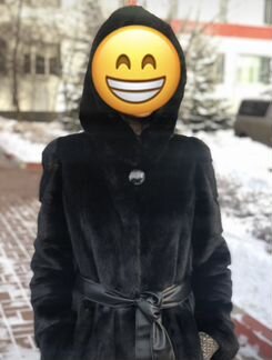 Шуба норковая с капюшоном
