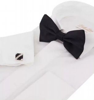 Мужские рубашки новые под бабочку и запонки