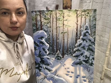 Картина зимний пейзаж