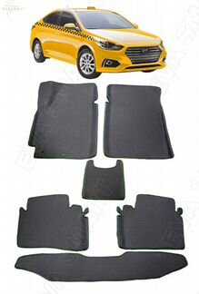 Коврики Hyundai Solaris 3D макси 2017 - с бортами