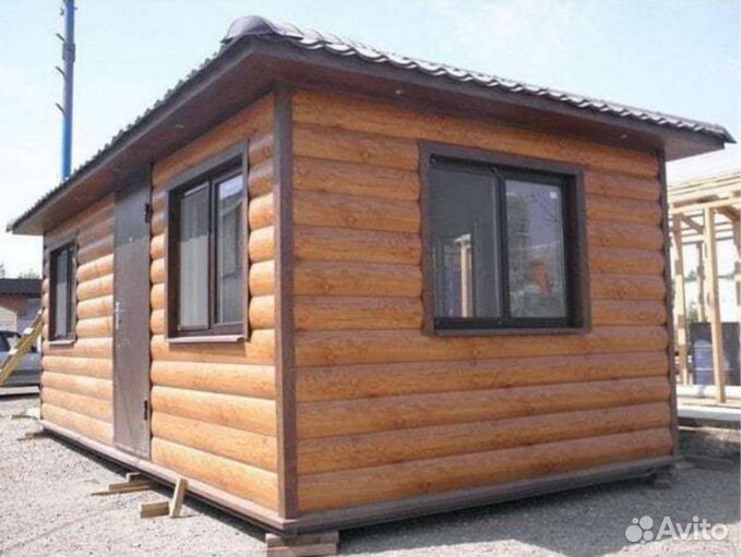 Бытовка обшитая блок хаусом