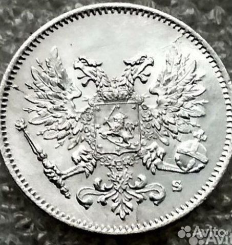 25 пенни Россия для Финляндии 1916-17гг серебро