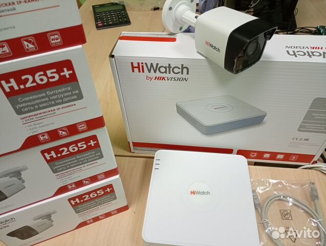 Комплект HiWatch 4 IP камер 4Мп + ресивер (noHDD)