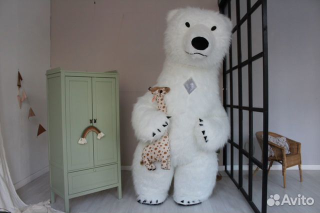 Костюмчик для аниматора белый мишка