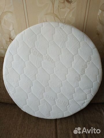 Матрас круглый с наматрасником и двумя простынями