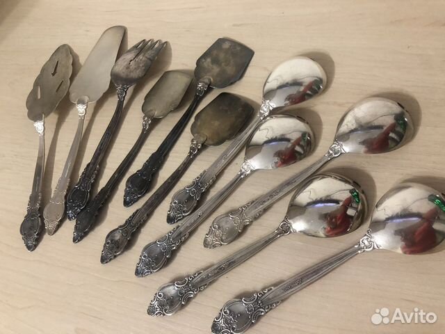 Ложки вилки лопатки Троянда мельхиор