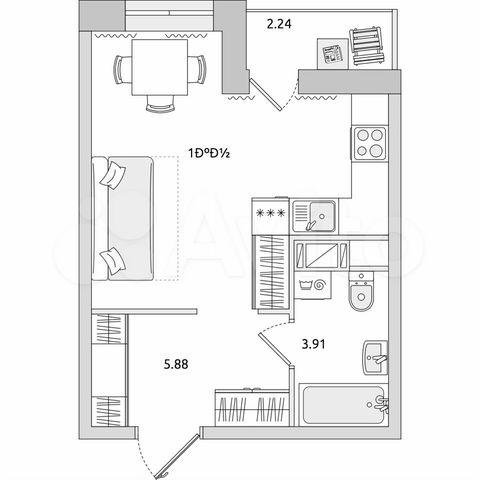 Квартира-студия, 29,2 м², 13/17 эт.