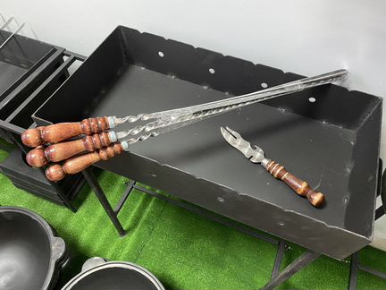 Комплект шампуров + вилка нож