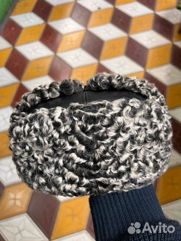 Ушанки Каракуль с Кожей
