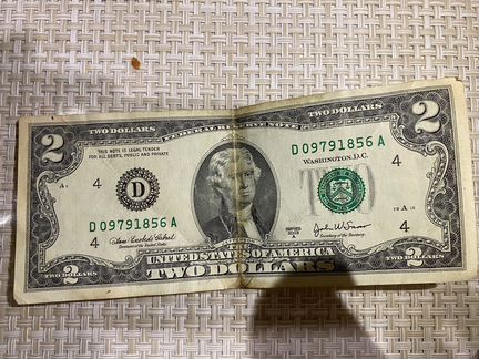 Купюра 2 доллара 2003 г