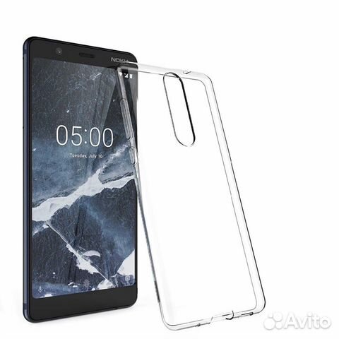 Фирменная Накладка на Nokia 5.1 Plus (прозрачная)