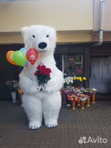 Ростовая кукла аниматор. большой мишка на хаммере