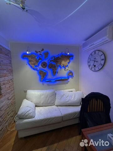 Карта мира на стену с подсветкой