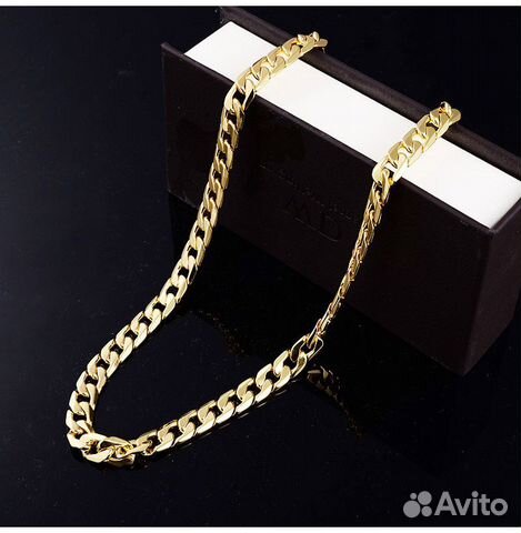 Прикольная мужская цепь под золото
