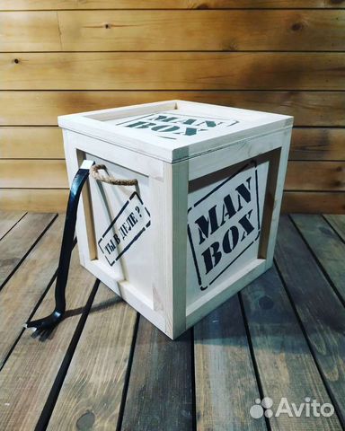 Ящик деревянный с ломом MAN BOX