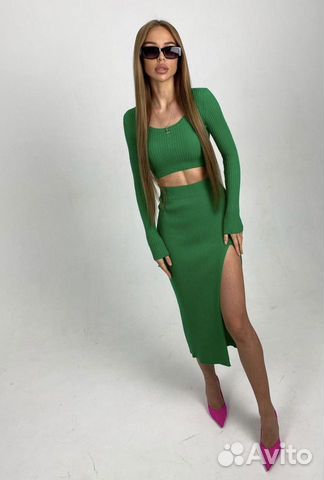 Юбка и топ в рубчик