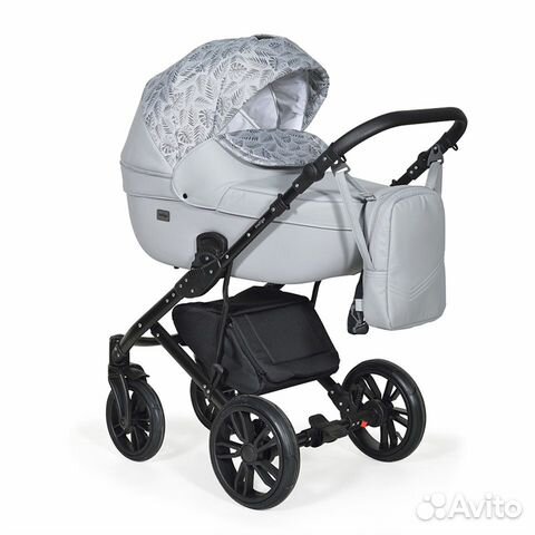 Коляска 2в1 Indigo MIO mi 03 (св.серая кожа)