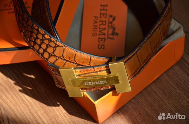 Ремень Herme(s) кожа, 46/115, корич-ч, двухстор
