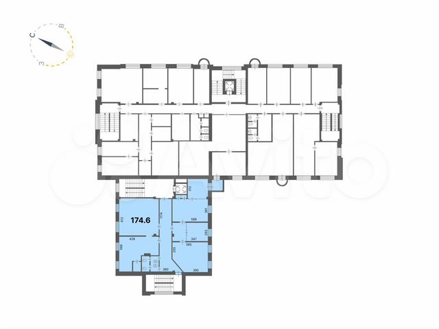 Офис в Бизнес-центре класса В, 174,6 кв.м
