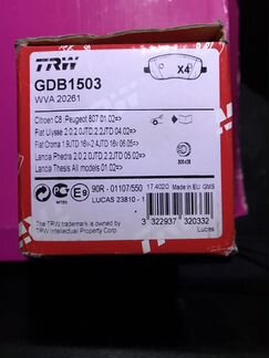 Тормозные колодки TRW GDB1503 для Ford, Peugeot, C
