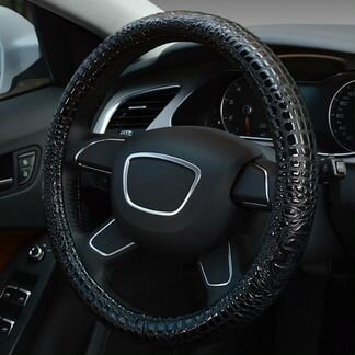 М 15' 38 cm черный крокодиловый чехол руль