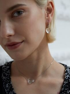 Серебряные серьги с кристаллами Swarovski