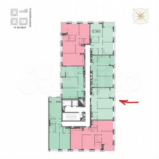 2-к квартира, 59 м², 3/19 эт.