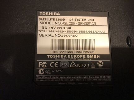 Ноутбук toshiba satellite a300 на запчасти