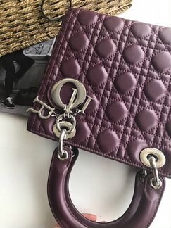 Женская сумка Christian Dior Lady 25 см бордо