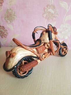 Мотоцикл деревянный для декора