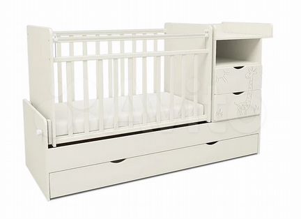 Кровать-трансформер скв-5 «Жираф» белая Новые