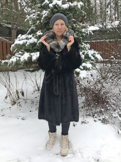 Норковая шуба воротник шиншилла P.K.Z. Furs S.A