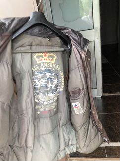 Пуховик кожаный б/у