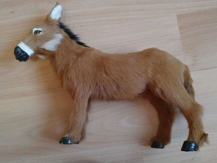 Осел игрушка из натурального меха не мягкая