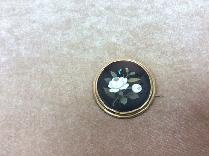 Брошка антикварная золото мельфиори Италия золот м
