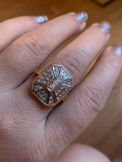 Золотое кольцо с бриллиантами СССР 750проба