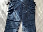 Новые чёрно-синие утеплённые брюки, р.134-140