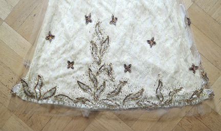 Бальное/вечернее золотое платье в пол