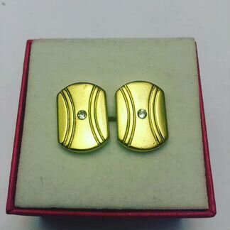 Запонки мужские позолота