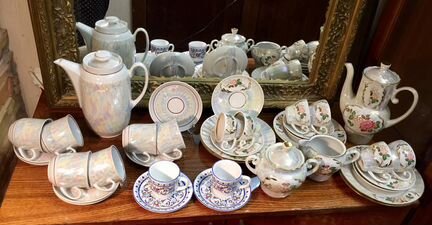 Кофейные сервизы полные, перламутр Добруш зик и др