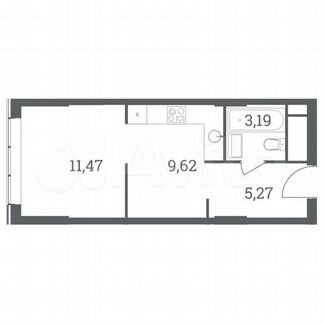 1-к квартира, 29.6 м², 28/51 эт.