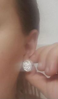 Серьги-гвоздики с фианитами