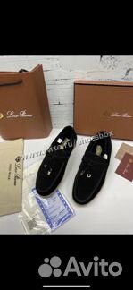 Мокасины лоро пиана черные