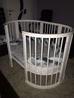 Белая кроватка трансформер premium baby