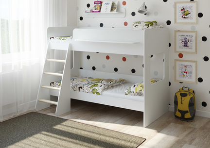 Новая двухъярусная кровать Легенда 25 белая