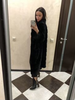 Шуба норковая black Nafa