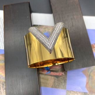 Браслет манжета Louis Vuitton с цирконами