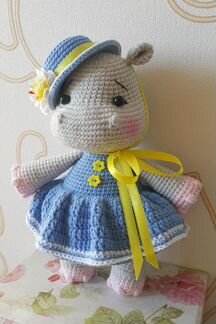 Игрушка ручной работы Бегемотик