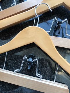 Вешалки 3шт. с зажимом для брюк (дерево)